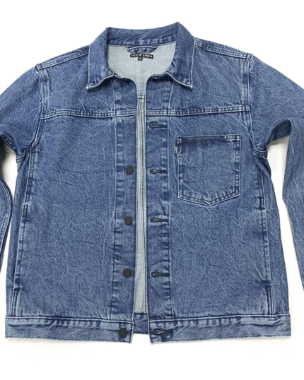 Levis Men's Line 8 Denim Trucker Jacket In Muscle Wash Blue Size M
