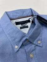 Tommy Hilfiger Men's Regular Fit Stretch Chambray Short Sleeve Shirt In Blue L/G - Image 6