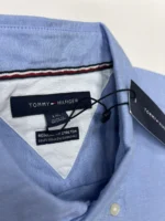 Tommy Hilfiger Men's Regular Fit Stretch Chambray Short Sleeve Shirt In Blue L/G - Image 5