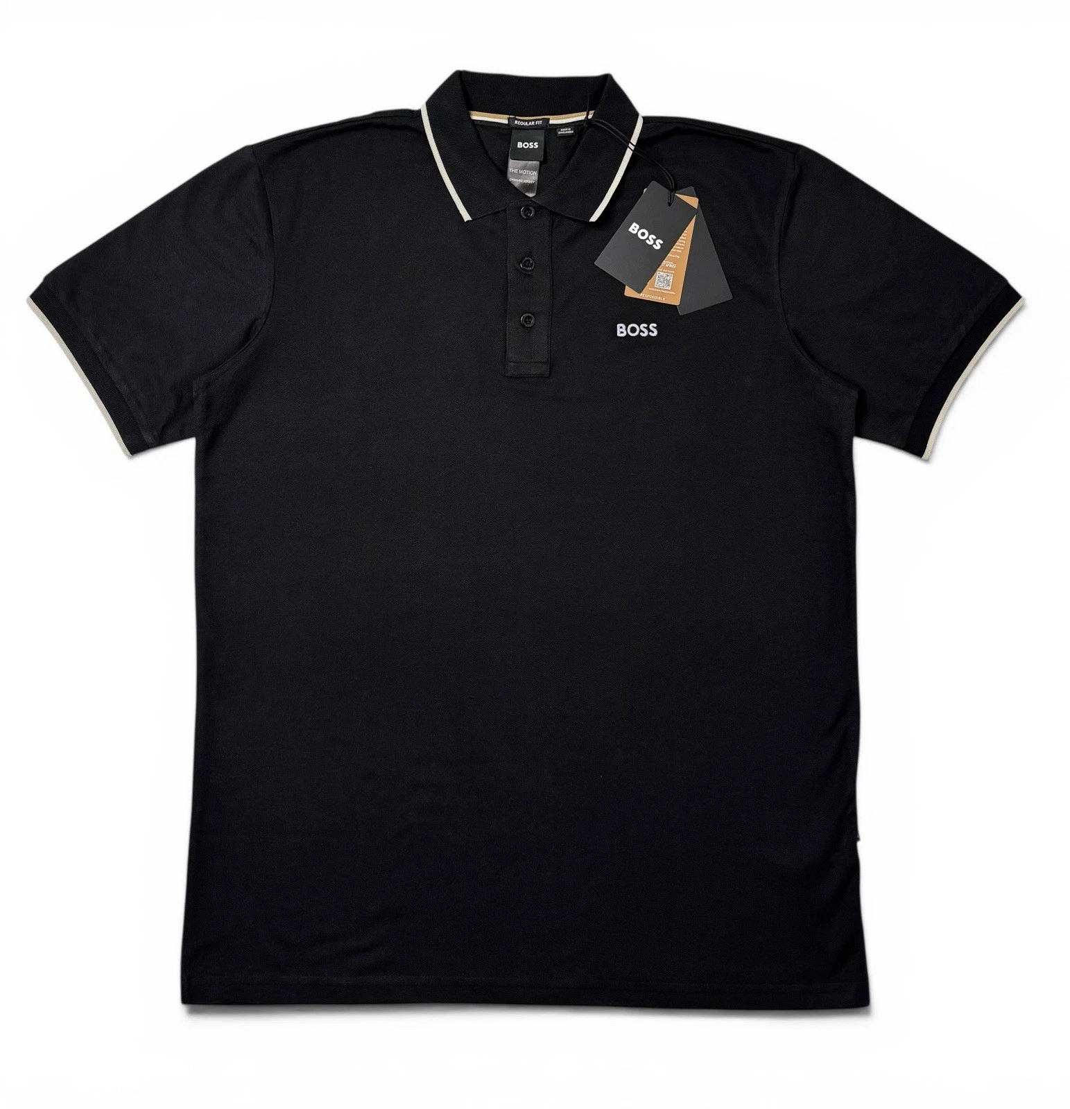 s-l1600 - 2026-07-06T204641.421 Hugo Boss Polo Shirt Black Regular Fit Men’s Size XL - Image 1
