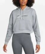 Nike Women's All Time Therma Fit Crop Hoodie Size M in Grey - Image 2