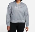 Nike Women's All Time Therma Fit Crop Hoodie Size M in Grey - Image 3