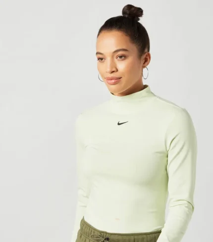 Nike Women's Sportswear Long Sleeve Mock Top In Lime
