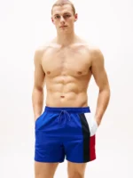Tommy Hilfiger Men's Slim Fit Mid Length Swim Shorts In Wedge Blue S - Image 2
