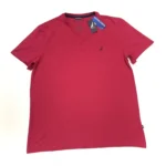 Nautica Men's Short Sleeve Solid Slim Fit V-Neck T-Shirt In Pink Size L - Image 2