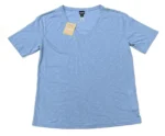 Patagonia Women's V-Neck Mainstay Short Sleeve Top In Light Plume Grey