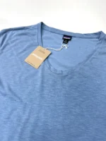 Patagonia Women's V-Neck Mainstay Short Sleeve Top In Light Plume Grey - Image 4