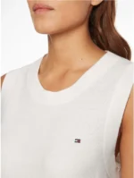 Tommy Hilfiger Women's Textured Tank Sweater In White Size EU XXL - Image 13