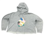 Levi’s Women's Floral Print Cropped Hoodie In Grey Size XL/TG - Image 2