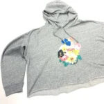 Levi’s Women's Floral Print Cropped Hoodie In Grey Size XL/TG - Image 4