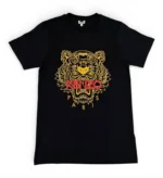 Kenzo Men's Tiger Print T-Shirt In Black/Gold Red Size S