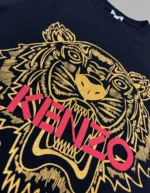 Kenzo Men's Tiger Print T-Shirt In Black/Gold Red Size S - Image 4