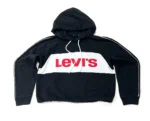 Levi’s Women's Colorblock Cinched Cropped Hoodie | Mineral Black Size M