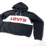 Levi’s Women's Colorblock Cinched Cropped Hoodie | Mineral Black Size M - Image 2
