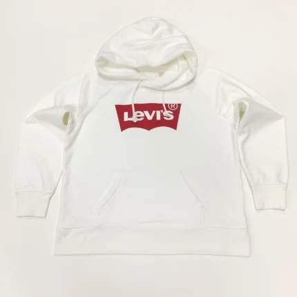 Levi’s Women's Relaxed Fit Batwing Graphic Sport Hoodie In White In Size S