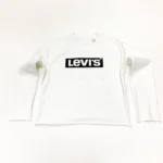 Levi’s Women's Relaxed Fit Graphic Raw Cut Hem Sweatshirt In White