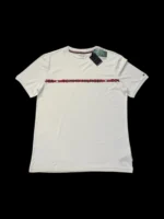 Tommy Hilfiger Men’s Logo Stripe T-Shirt Size M – White