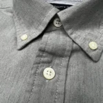 Tommy Hilfiger Men’s Classic Fit Chambray Shirt With Pocket In Grey Size L - Image 5
