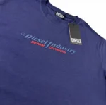 Diesel Logo T Shirt Navy Blue Mens XL - Image 3