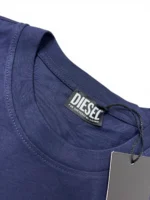 Diesel Logo T Shirt Navy Blue Mens XL - Image 4