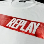 Replay Men's Regular Fit Pure Cotton Logo Print T-Shirt In White/Red - Image 4