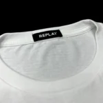Replay Men's Regular Fit Pure Cotton Logo Print T-Shirt In White/Red - Image 5