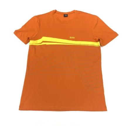 Hugo Boss Men's Regular Fit Round Neck Short Sleeve Logo T-Shirt In Orange