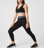 Lacoste Women s SPORT Printed Waist Leggings In Black - Image 2
