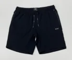 Hugo Boss Men's Stretch-Cotton Shorts With Contrast Logo and Drawcord In Black - Image 11