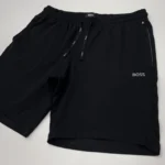 Hugo Boss Men's Stretch-Cotton Shorts With Contrast Logo and Drawcord In Black - Image 12