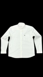 Lacoste Kids Oxford Breast Pocket Shirt In White Size 12A | CJ5296-00 - Image 8
