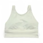 Lululemon Racerback High-Neck Longline Bra Size US 6 UK 10 in White LTIV