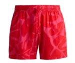 BOSS Men's Swim Shorts With Seasonal Pattern In Red - Image 10