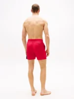 Tommy Hilfiger Men's Slim Fit Mid Length Swim Shorts In Medium Red Size XL - Image 3