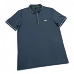 Boss Men's Slim Fit Polo T-Shirt Moisture Manager in Navy Blue Size M - Image 4