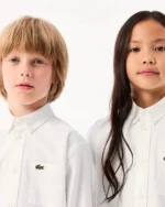 Lacoste Kids Oxford Breast Pocket Shirt In White Size 12A | CJ5296-00 - Image 6