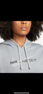 Nike Women's All Time Therma Fit Crop Hoodie Size M in Grey - Image 7