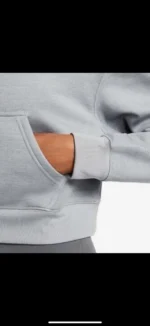 Nike Women's All Time Therma Fit Crop Hoodie Size M in Grey - Image 8